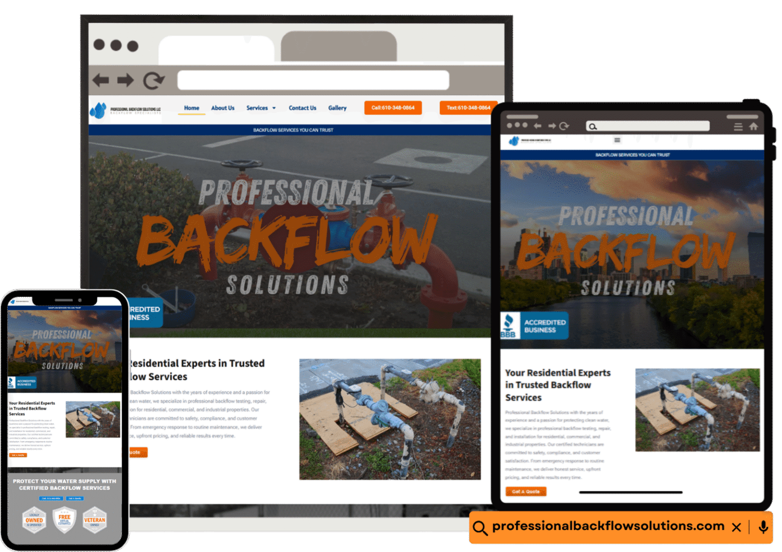 Backflow Testing website design project