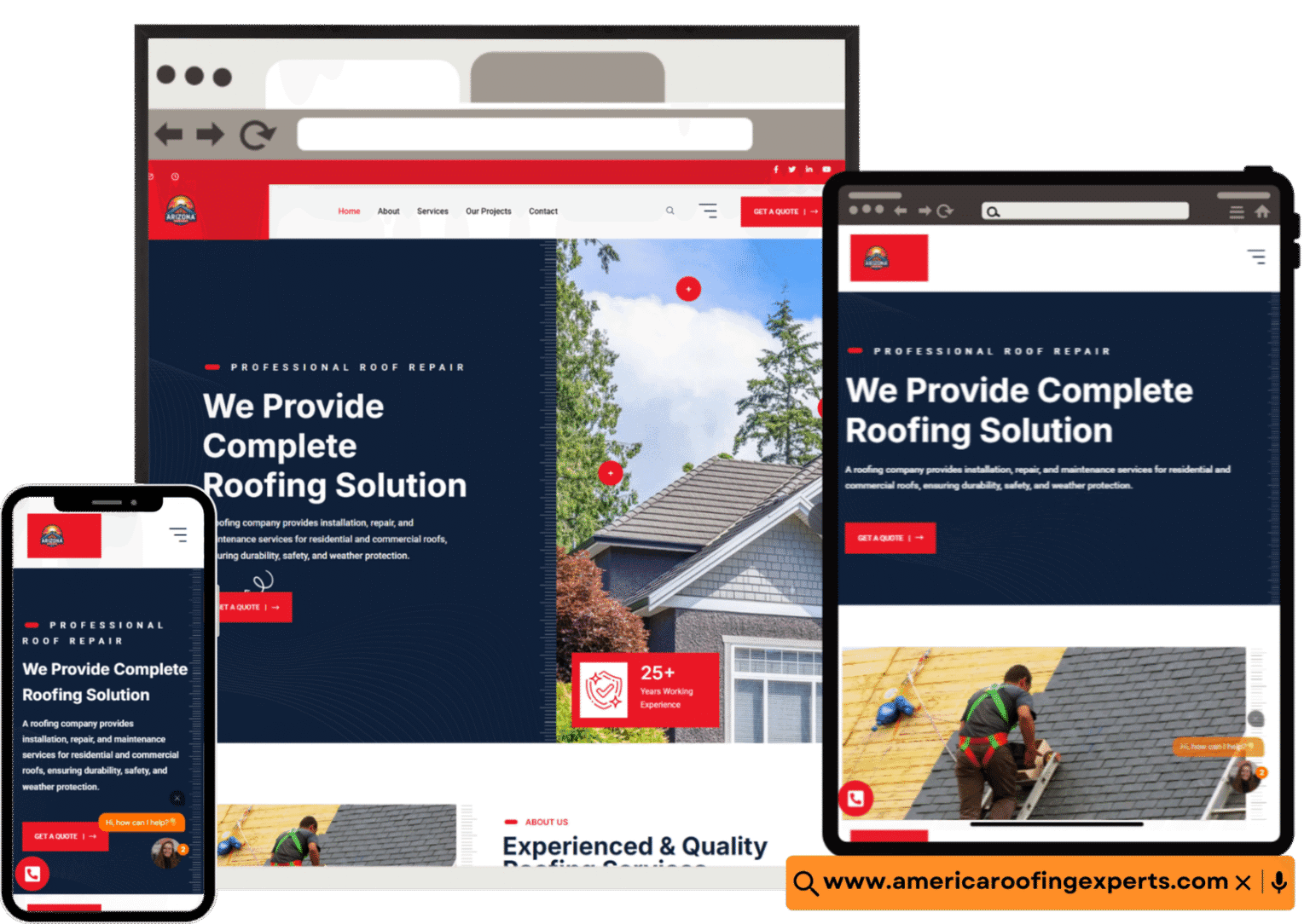 Roofing website design project