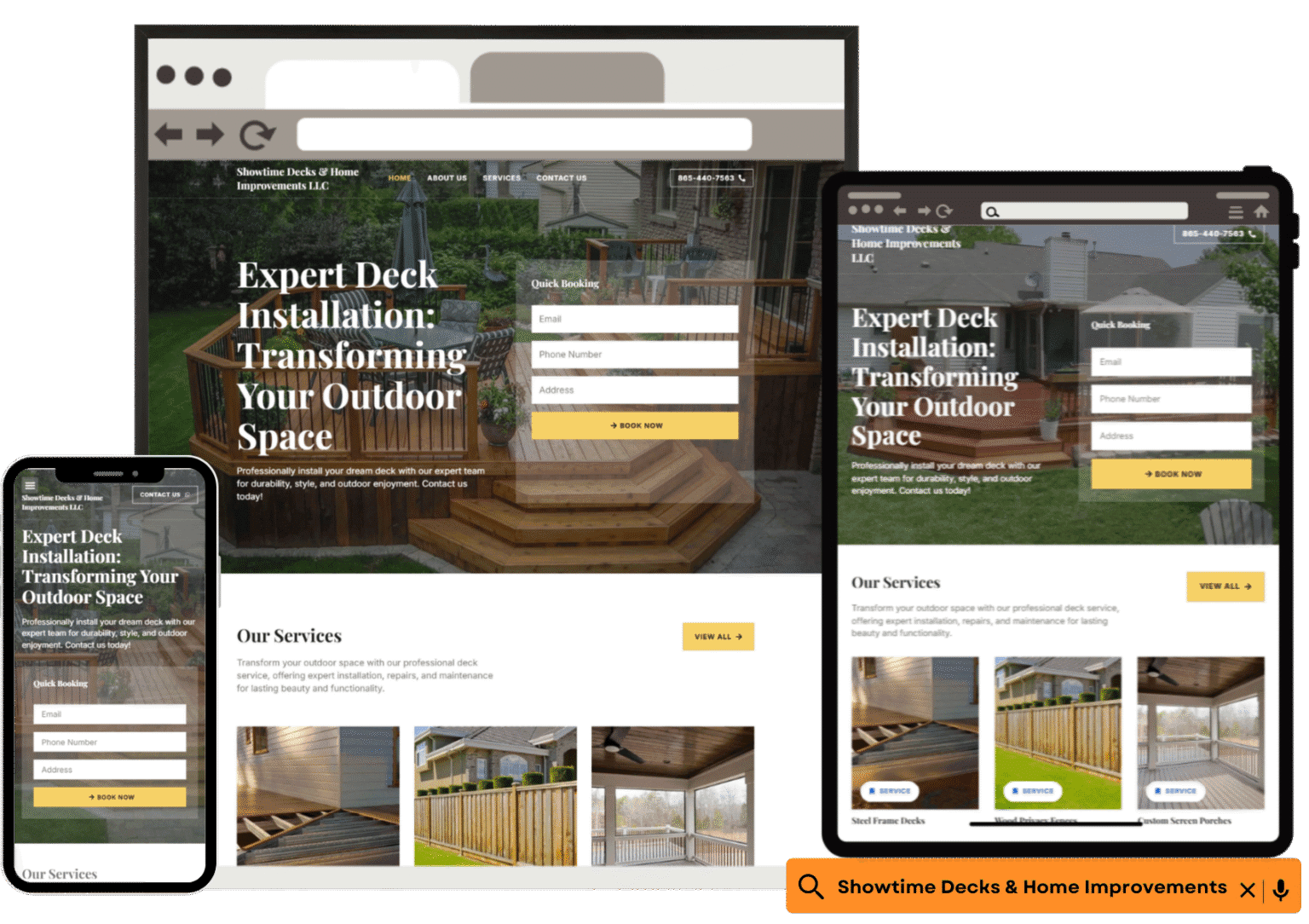 Horizon Deck & Patio website preview