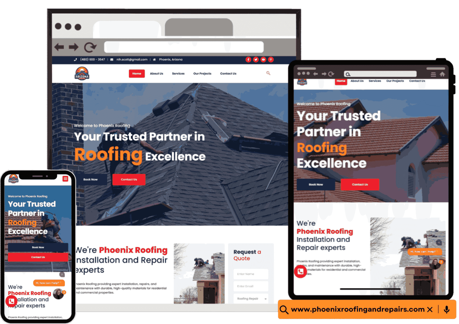 Apex Shield Roofing website preview